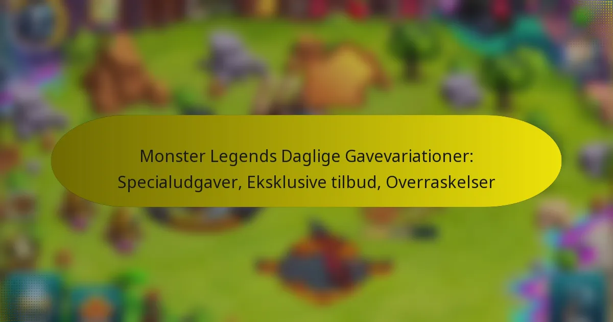 Monster Legends Daglige Gavevariationer: Specialudgaver, Eksklusive tilbud, Overraskelser