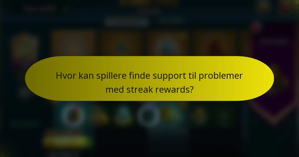 Hvor kan spillere finde support til problemer med streak rewards?