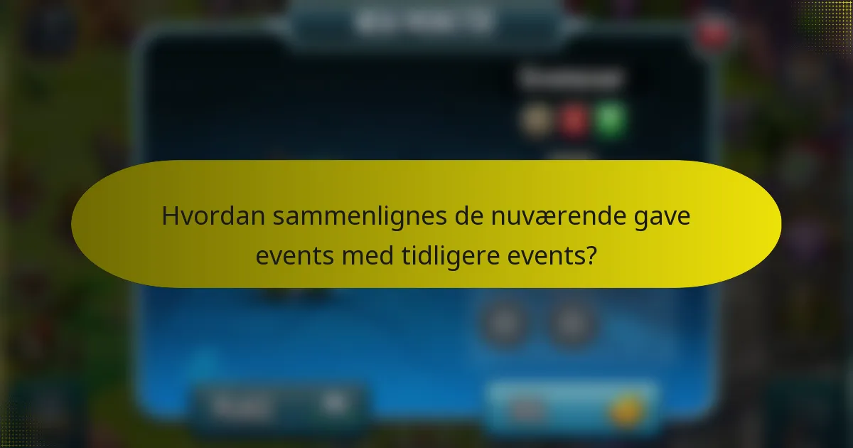 Hvordan sammenlignes de nuværende gave events med tidligere events?